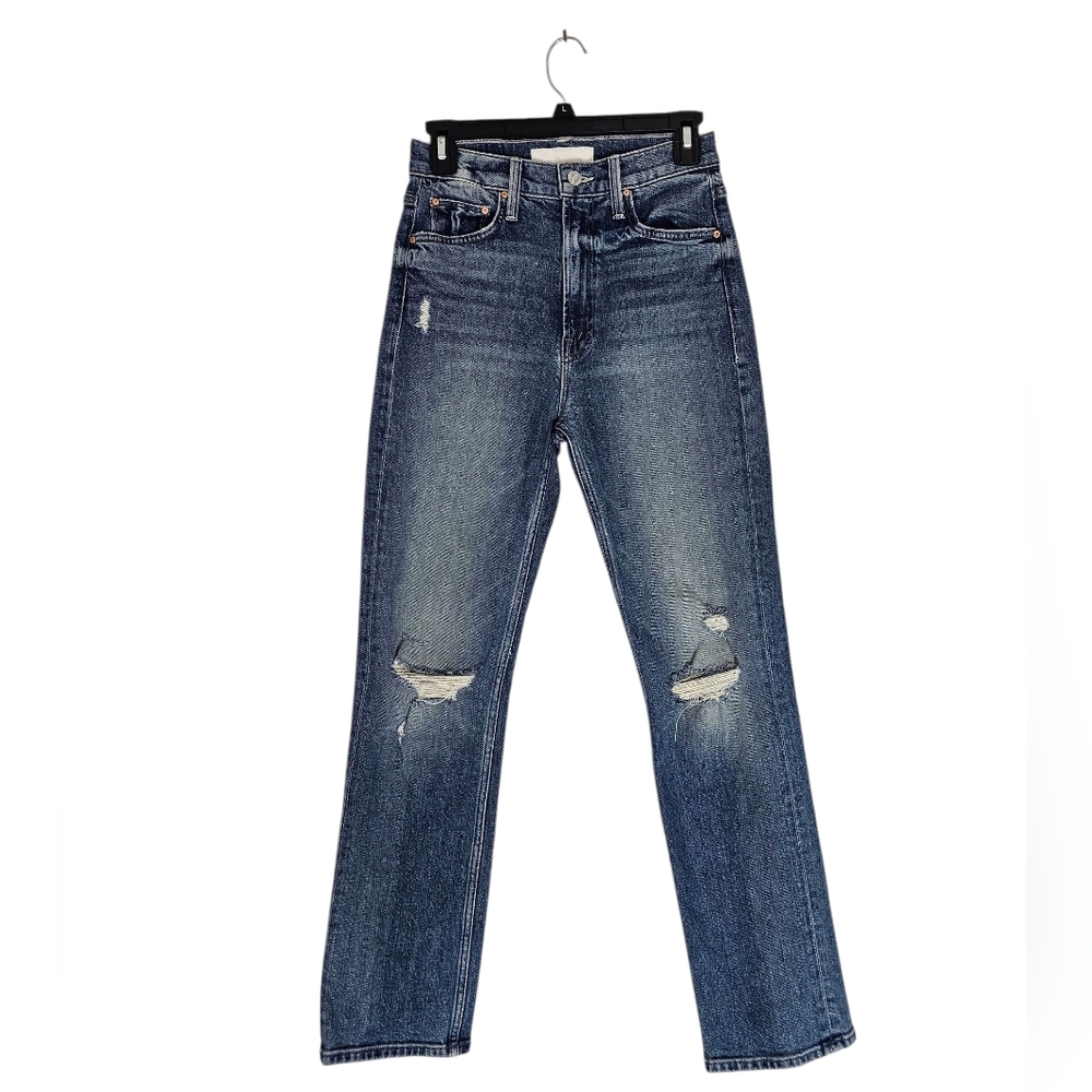MOTHER Superior High Waist Rider Ankle Straight Leg Flare Blue Jeans 25 Preowned